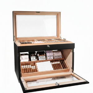 Adorini Portico Deluxe – schwarzer Humidor für 400 Zigarren im kompakten, modernen Design